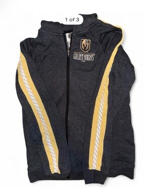 Vegas Golden Knights Full-Zip Hoodie - Charcoal Gray & Gold